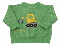 Zeleno-béžový melírovaný svetr s bagrem Next 