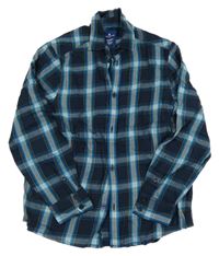 Tmavomodro-modrá kostkovaná košile Tom Tailor 