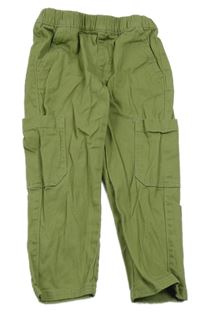 Světlekhaki plátěné cargo kalhoty s kapsami Lily & Dan