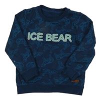 Tmavomodrá mikina s dinosaury a nápisem Jako-o