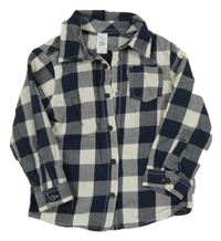 Tmavomodro-bílá kostkovaná košile C&A