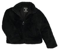 Černá kožešinová podšitá bunda Girls Rule