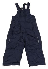 Tmavomodré šusťákové laclové funkční oteplovačky Pocopiano 