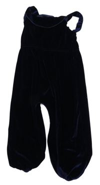 Tmavomodré sametové lacláče s volánkem George 