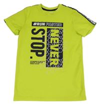 Limetkové sportovní tričko s nápisem Ergeenomixx