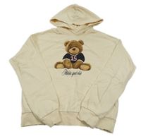 Smetanová mikina s medvídkem a kapucí H&M