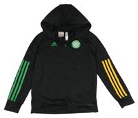 Černá fotbalová funkční mikina s kapucí - Celtic Adidas