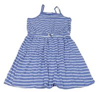 Modro-bílé pruhované bavlněné šaty M&S