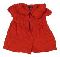 Červené plátěné propínací šaty s límečkem Kiabi