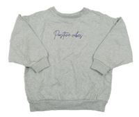 Šedá melírovaná mikina s nápisem Tu