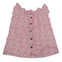 Bílo-růžová květovaná halenka H&M