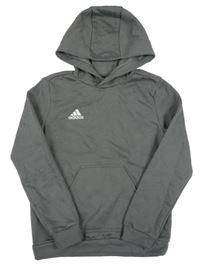 Šedá mikina s logem a kapucí Adidas