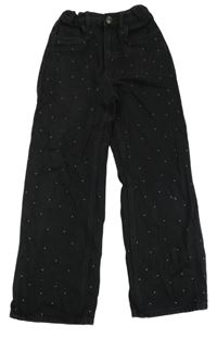Černé high waist rifle s puntíky Page one young