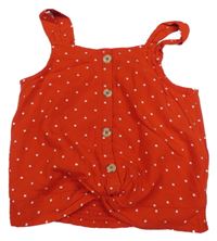 Červený halenkový puntíkatý top s knoflíčky Abercrombie&Fitch