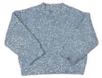 Světlemodro-stříbrný chlupatý třpytivý oversize svetr Matalan