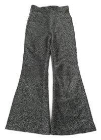 Stříbrné flare kalhoty Sinsay