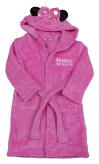 Růžový chlupatý župan s kapucí - Minnií Primark