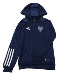 Tmavomodrá funkční fotbalová mikina s kapucí Adidas