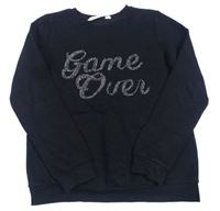 Černá mikina s nápisy H&M