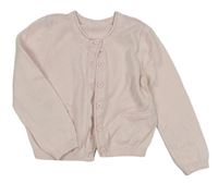 Světlerůžový propínací crop svetr M&S