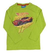 Limetkové triko s autem - Hot Wheels