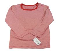 Nové - červeno-bílé pruhované vánoční triko se skřítkem St. Bernard