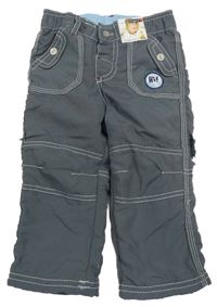 Nové - tmavošedé šusťákové podšité kalhoty Ergee