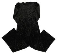 Černá třpytivá sametová kombinéza George