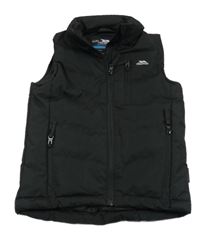 Černá kostkovaná prošívaná šusťáková funkční zateplená vesta TRESPASS