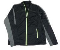 Černo-tmavošedá propínací sportovní mikina manguun