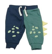 Tmavomodro-khaki teplé tepláky s ostny PRIMARK