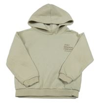 Světlebéžová oversize mikina s nápisy a kapucí Bluezoo