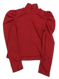 Červený žebrovaný rolák SHEIN