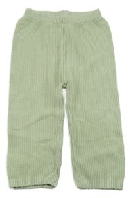 Světleolivové žebrované úpletové kalhoty PRIMARK