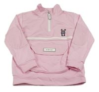Světlerůžová mikina se zajíčkem a kapsou DINOSKI