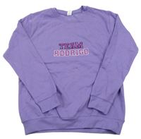 Fialová mikina s nápisy AWDis