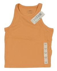Nové - světleoranžový žebrovaný crop top M&S