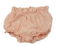 Broskvové kalhotky na plenky s kytičkami a mašlí Jojo Maman Bébé