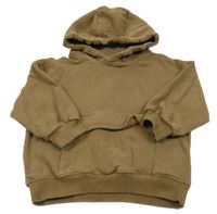 Hnědá oversize mikina s kapsou a kapucí Next