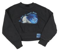 Černošedá crop mikina s potiskem - Smutek - V hlavě PRIMARK