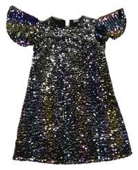 Černé sametové flitrové slavnostní šaty s volánky Next