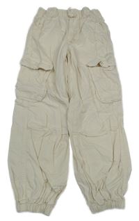 Smetanové cargo cuff plátěné kalhoty PRIMARK