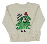 Bílá mikina s vánočním stromečkem H&M