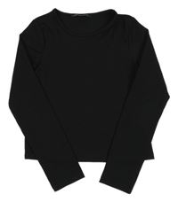 Černé žebrované crop triko PRIMARK