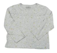 Světlešedé melírované triko s hvězdičkami Primark