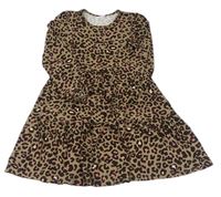 Béžové šaty s leopardím vzorem 