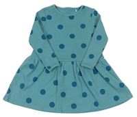 Modré puntíkované žebrované šaty George