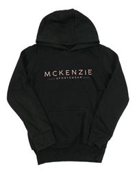 Černá mikina s nápisem a kapucí McKenzie
