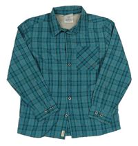 Zeleno-černá kostkovaná outdoroová košile Jack Wolfskin
