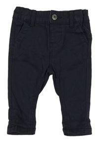 Tmavomodré plátěné chino kalhoty Primark